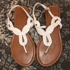 White Braided Sandals